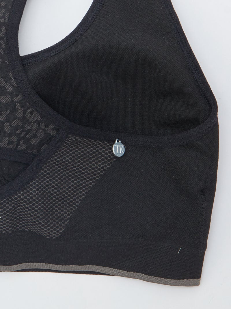 Reggiseno sportivo con schiena olimpionica 'No Public' NERO - Kiabi