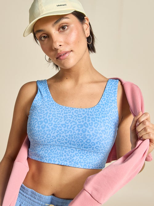 Reggiseno sportivo con stampa leopardata a sostegno leggero - (ekstract) - Kiabi Reggiseno sportivo con stampa leopardata a sostegno leggero - (ekstract) - Kiabi