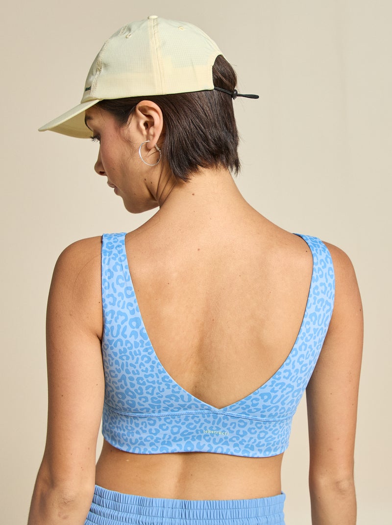 Reggiseno sportivo con stampa leopardata a sostegno leggero - (ekstract) Blu - Kiabi