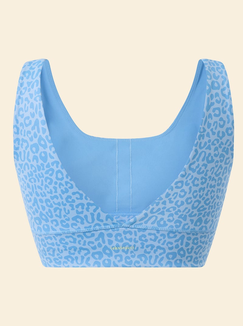 Reggiseno sportivo con stampa leopardata a sostegno leggero - (ekstract) Blu - Kiabi