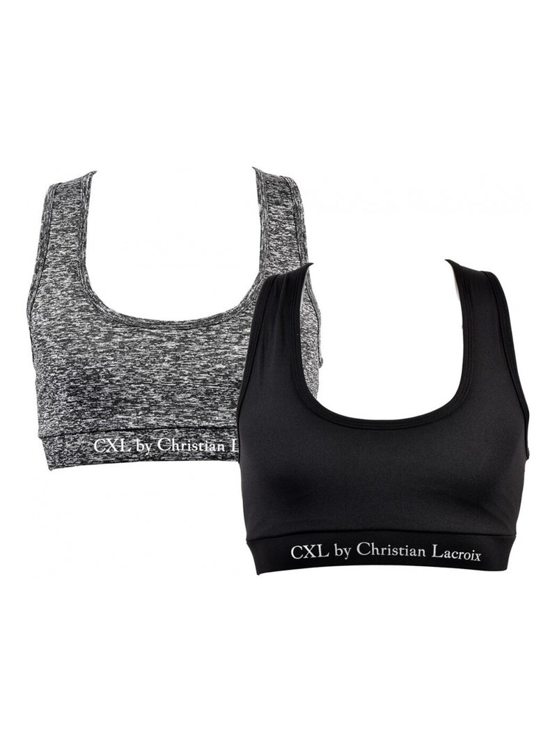 Reggiseno sportivo CXL BY LACROIX X2 - Confezione da 2 Grigio nero - Kiabi
