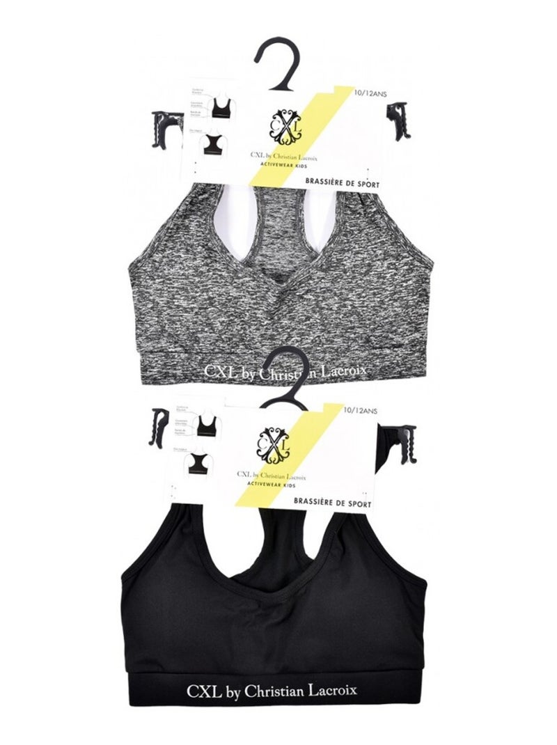 Reggiseno sportivo CXL BY LACROIX X2 - Confezione da 2 Grigio nero - Kiabi