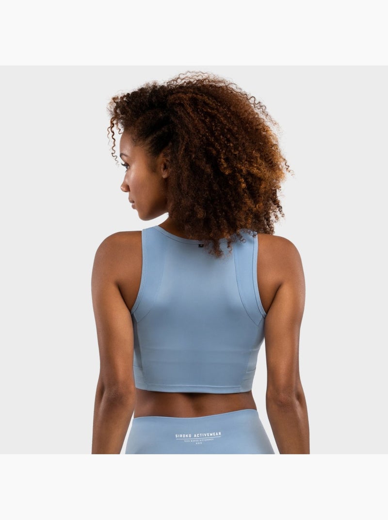 Reggiseno sportivo fitness donna crunch Blu grigiastro - Kiabi