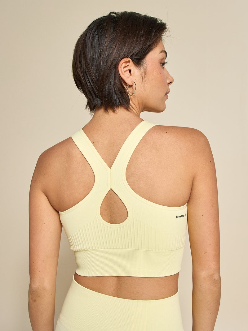 Reggiseno sportivo in rib supporto leggero - (ekstract) Giallo - Kiabi