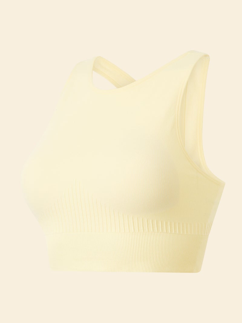 Reggiseno sportivo in rib supporto leggero - (ekstract) Giallo - Kiabi