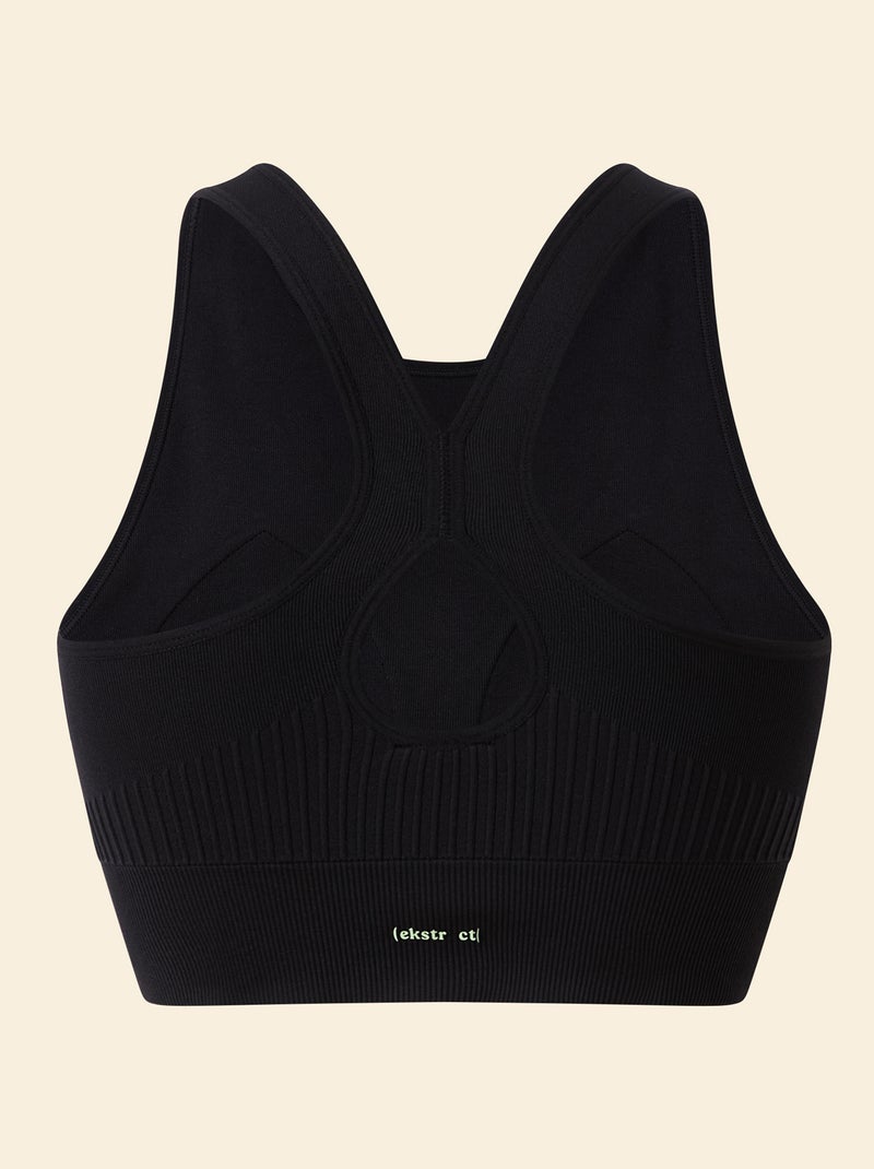 Reggiseno sportivo in rib supporto leggero - (ekstract) Nero - Kiabi