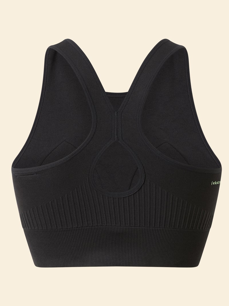 Reggiseno sportivo in rib supporto leggero - (ekstract) Nero - Kiabi