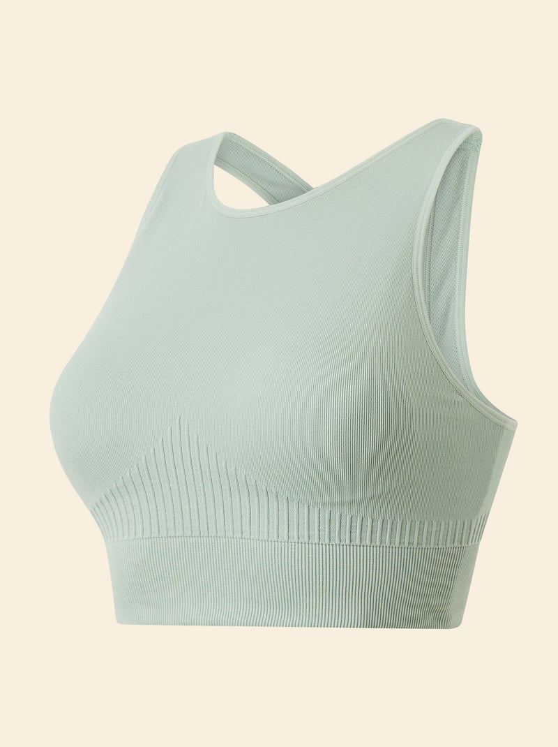Reggiseno sportivo in rib supporto leggero - (ekstract) Verde - Kiabi