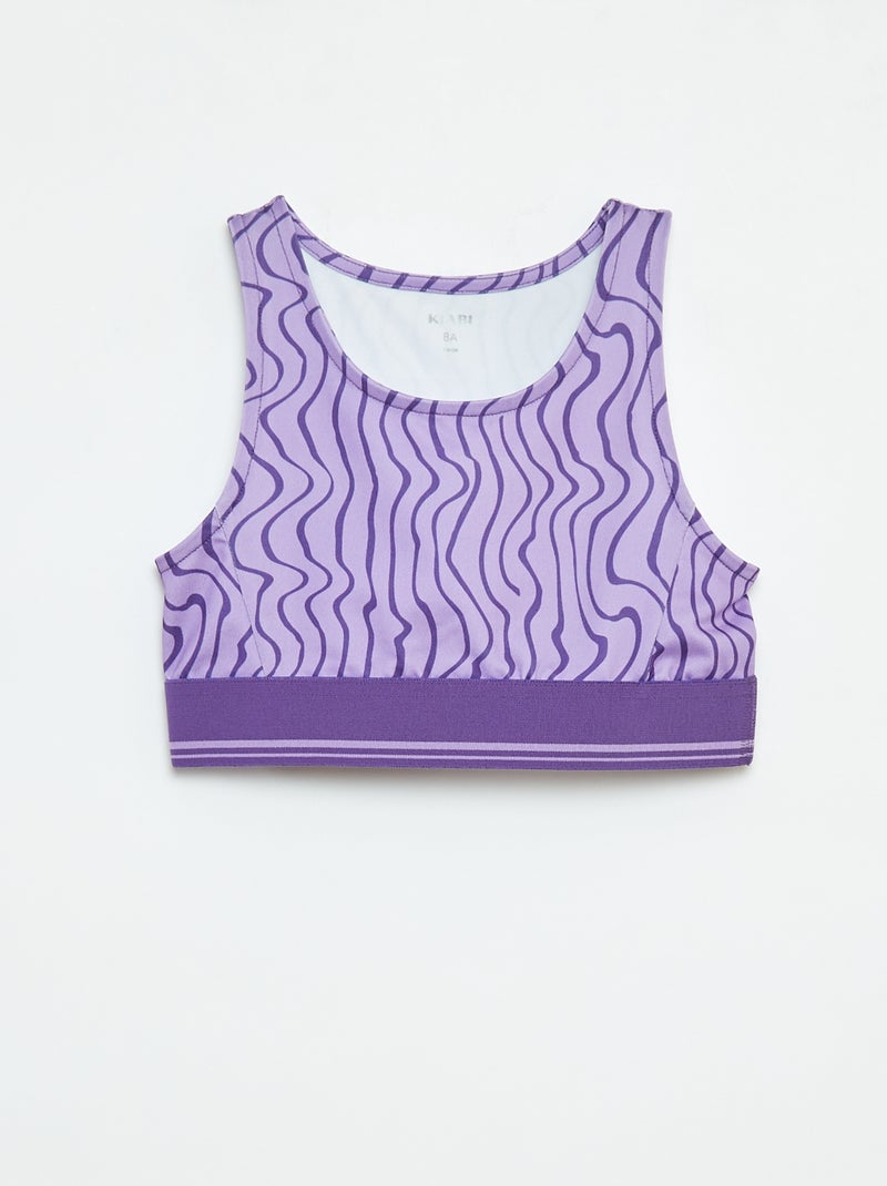 Reggiseno sportivo in tessuto stretch - Viola - Kiabi