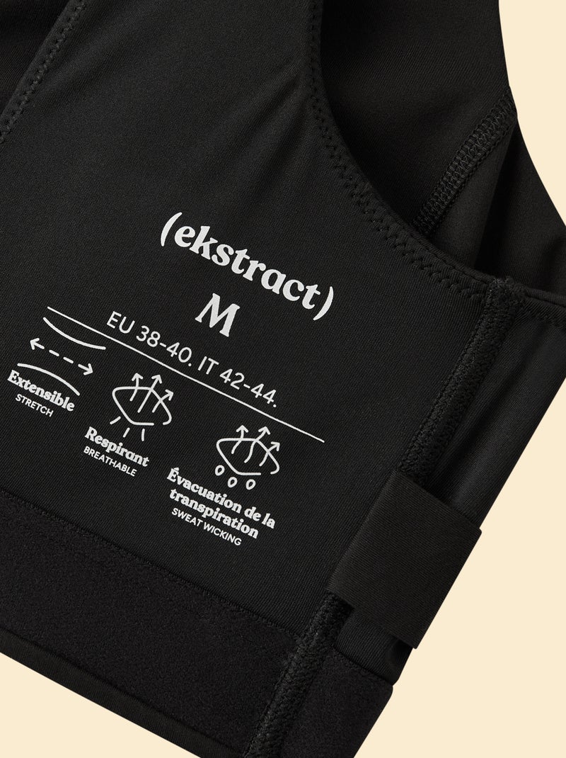 Reggiseno sportivo incrociato sulla schiena sostegno medio - (ekstract) Nero - Kiabi