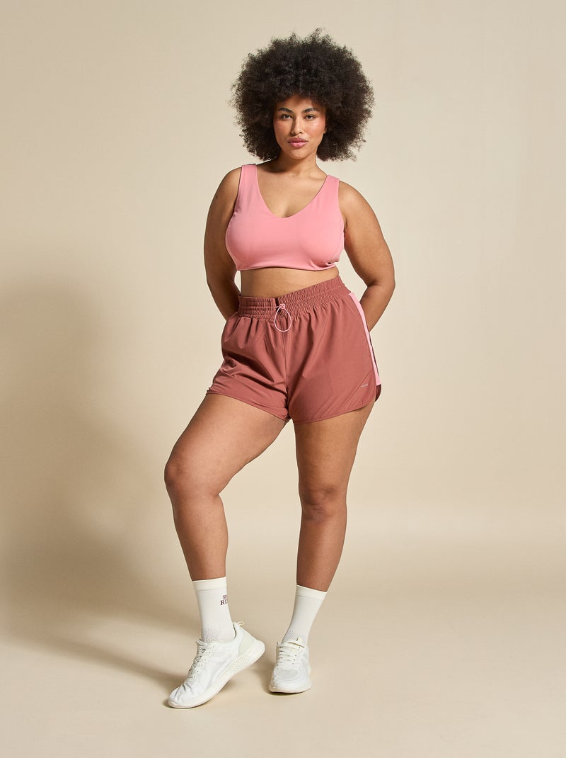 Reggiseno sportivo incrociato sulla schiena sostegno medio - (ekstract) Rosa - Kiabi