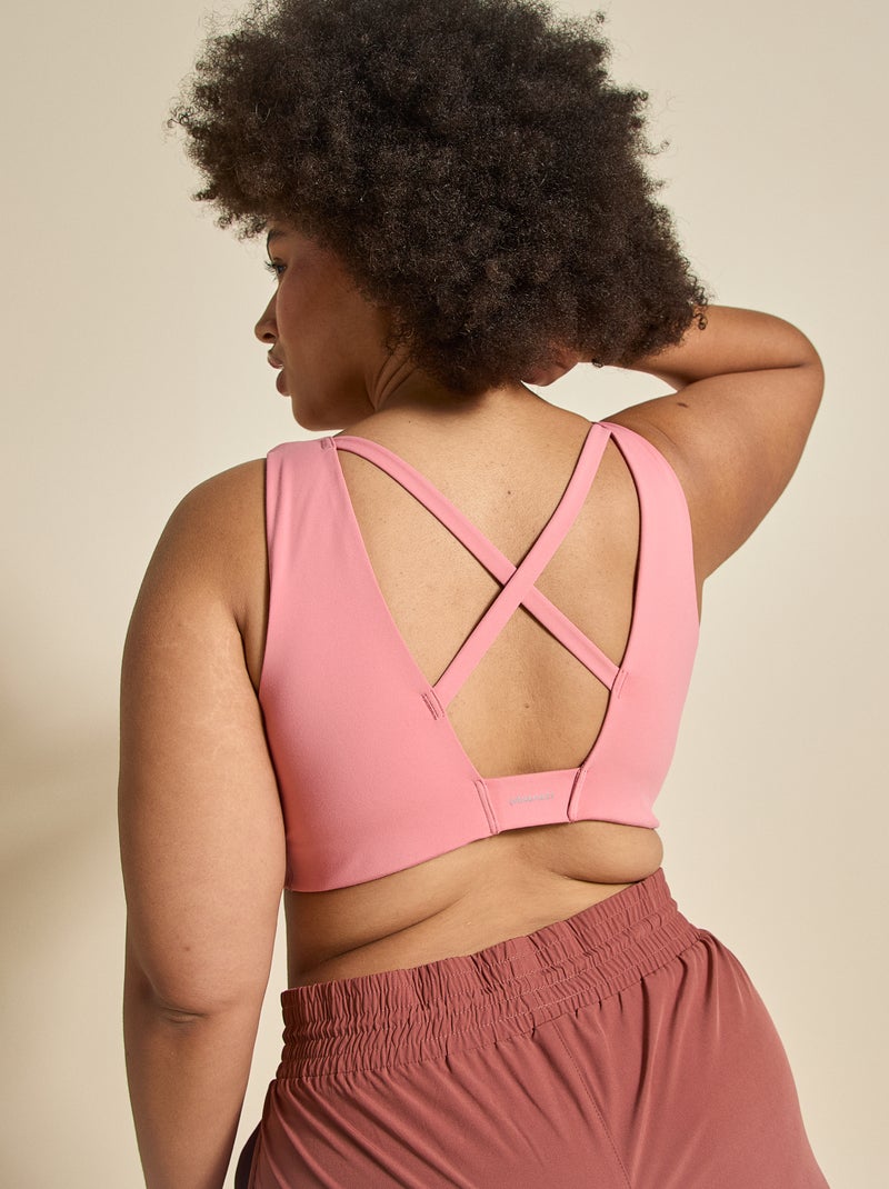 Reggiseno sportivo incrociato sulla schiena sostegno medio - (ekstract) Rosa - Kiabi