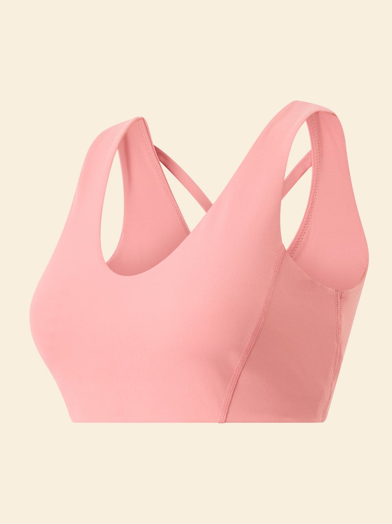 Reggiseno sportivo incrociato sulla schiena sostegno medio - (ekstract) Rosa - Kiabi
