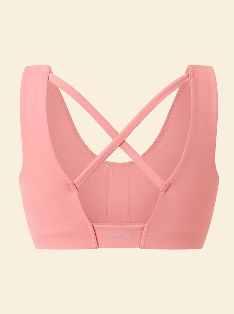 Reggiseno sportivo incrociato sulla schiena sostegno medio - (ekstract) Rosa - Kiabi