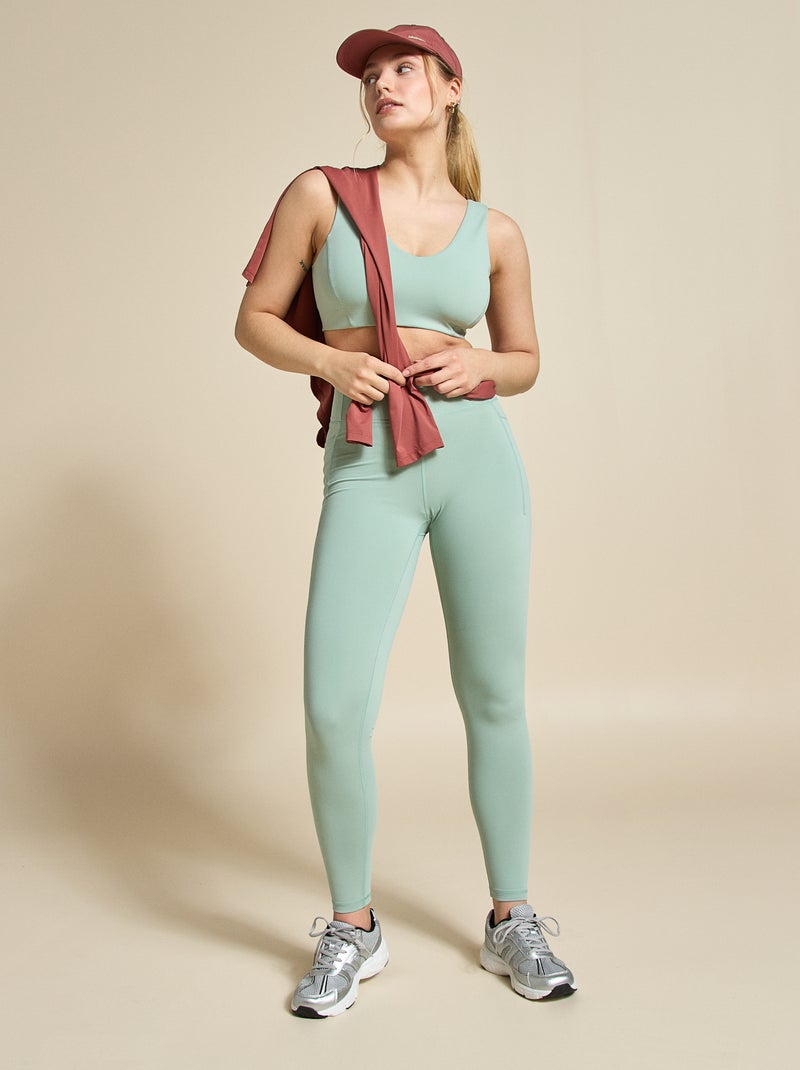 Reggiseno sportivo incrociato sulla schiena sostegno medio - (ekstract) Verde - Kiabi