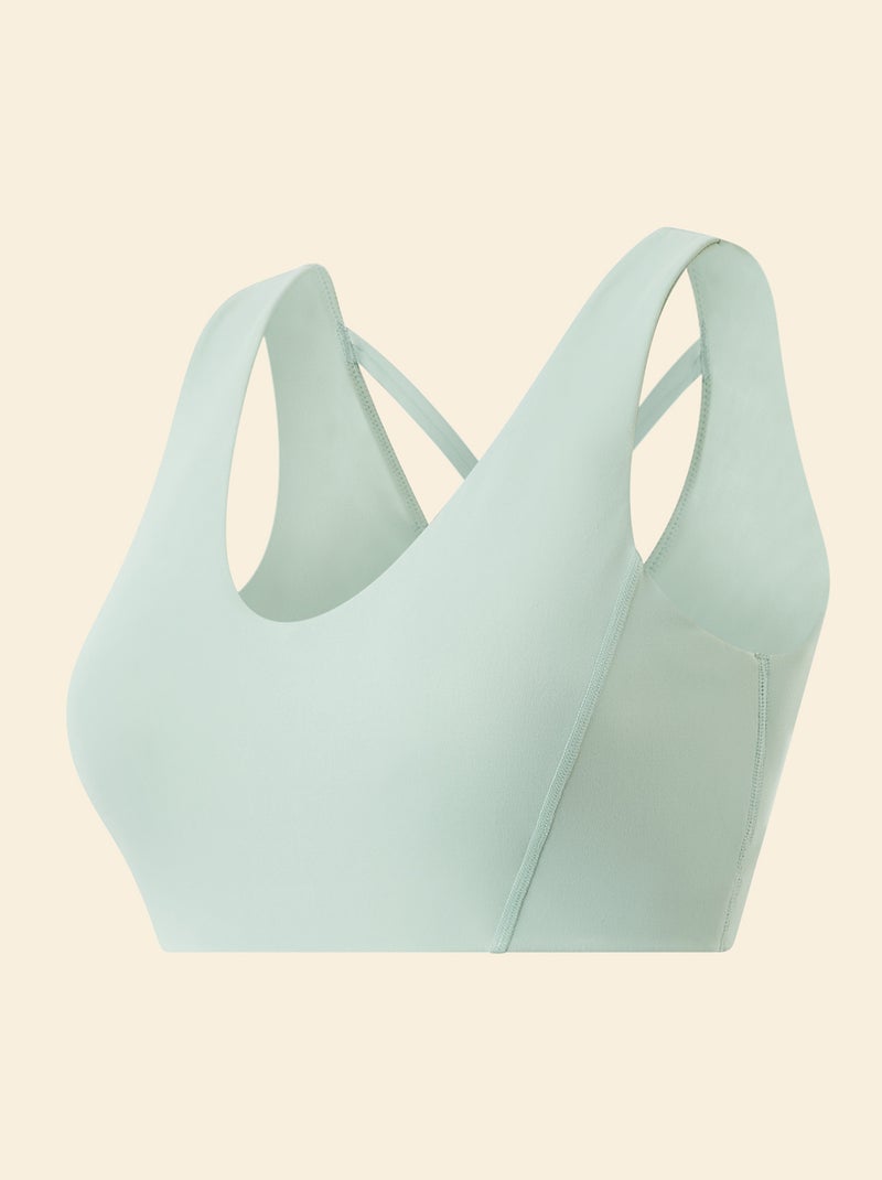 Reggiseno sportivo incrociato sulla schiena sostegno medio - (ekstract) Verde - Kiabi