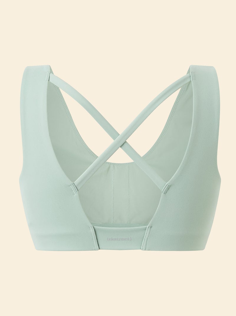 Reggiseno sportivo incrociato sulla schiena sostegno medio - (ekstract) Verde - Kiabi