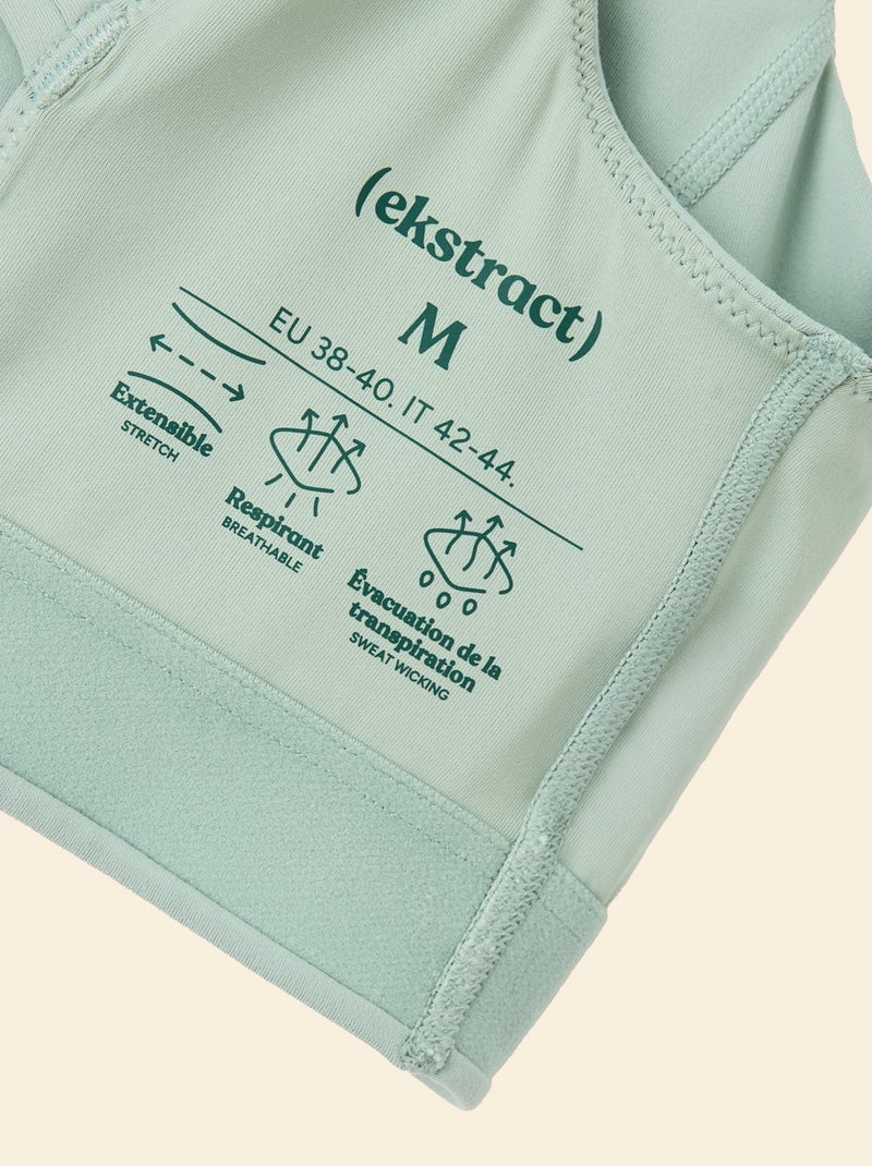 Reggiseno sportivo incrociato sulla schiena sostegno medio - (ekstract) Verde - Kiabi