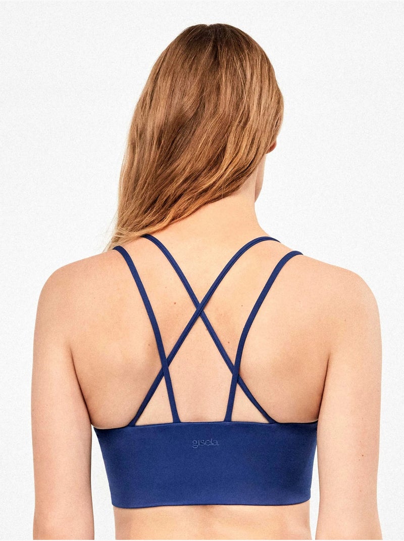 Reggiseno sportivo media sostegno Blu marino - Kiabi