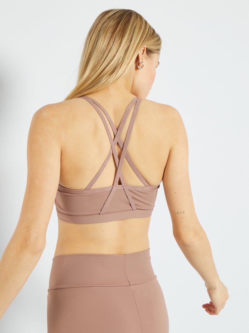 Reggiseno sportivo microfibra castano chiaro - Kiabi
