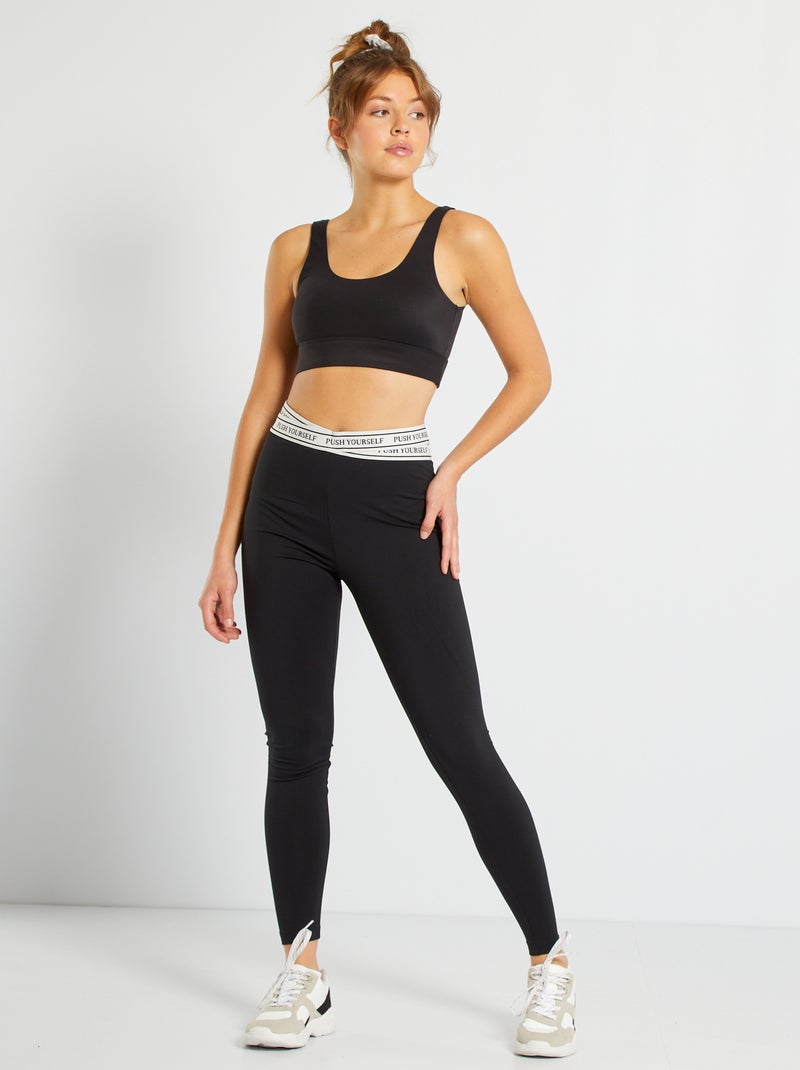 Reggiseno sportivo microfibra Nero - Kiabi