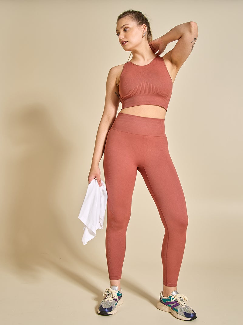 Reggiseno sportivo senza cuciture - (ekstract) Marrone - Kiabi