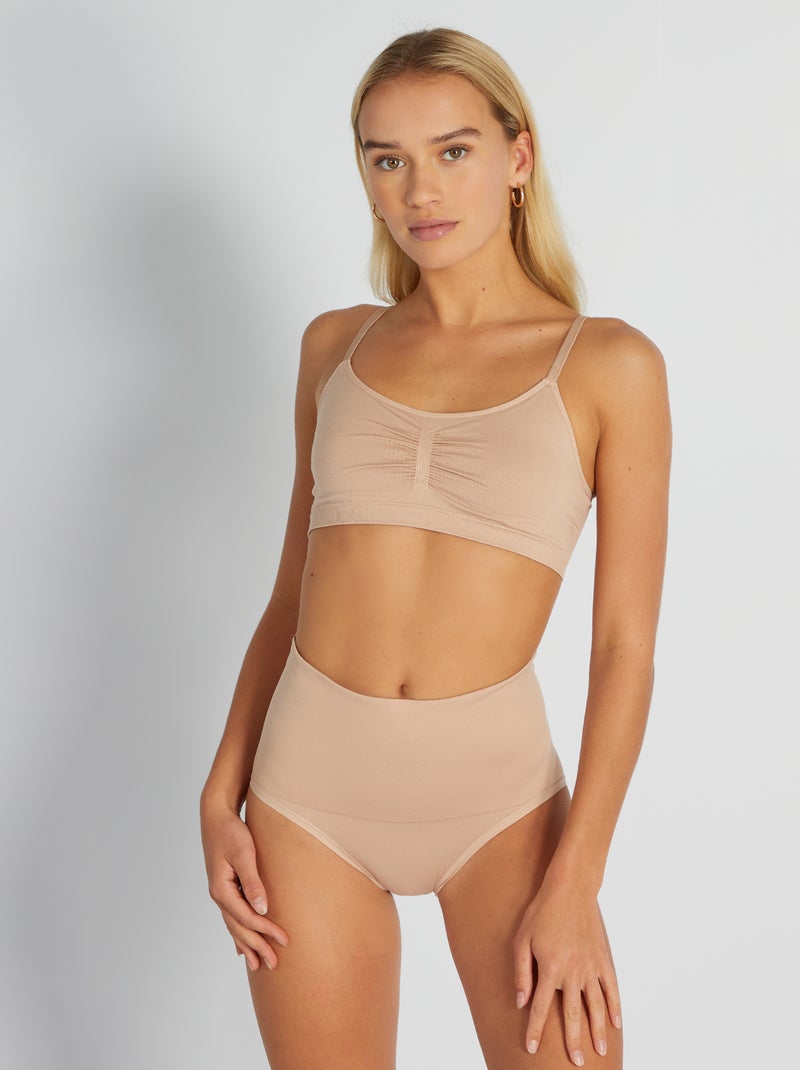 Reggiseno sportivo senza ferretto ROSA - Kiabi