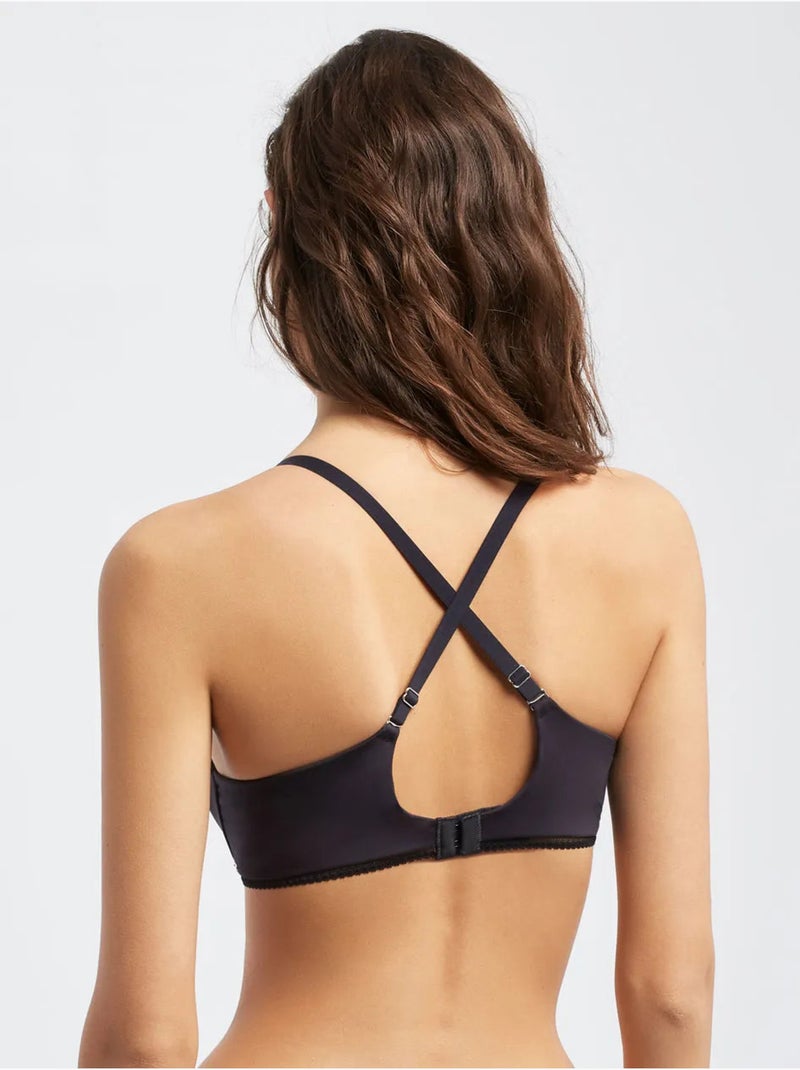 Reggiseno taglie forti senza foam microfibra riciclata Nero - Kiabi