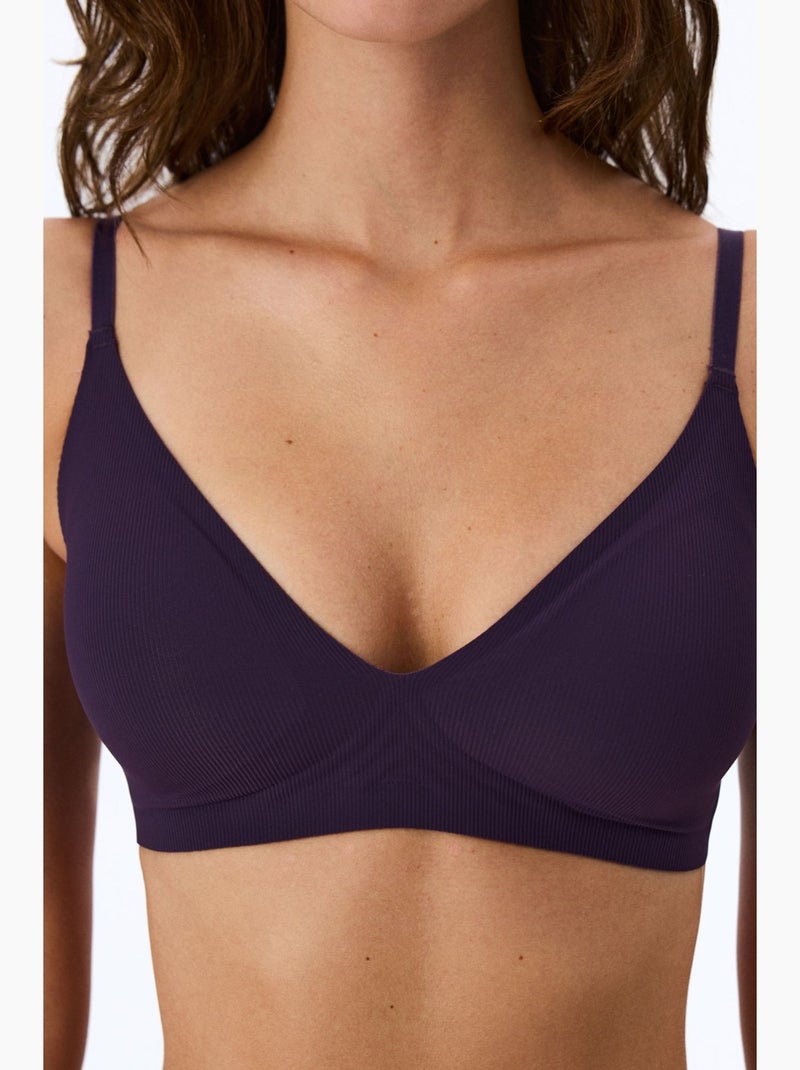 Reggiseno triangolo fit invisibile con coppe rimovibili penti Viola - Kiabi