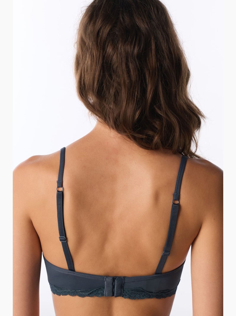 Reggiseno triangolo imbottito penti Grigio nero - Kiabi