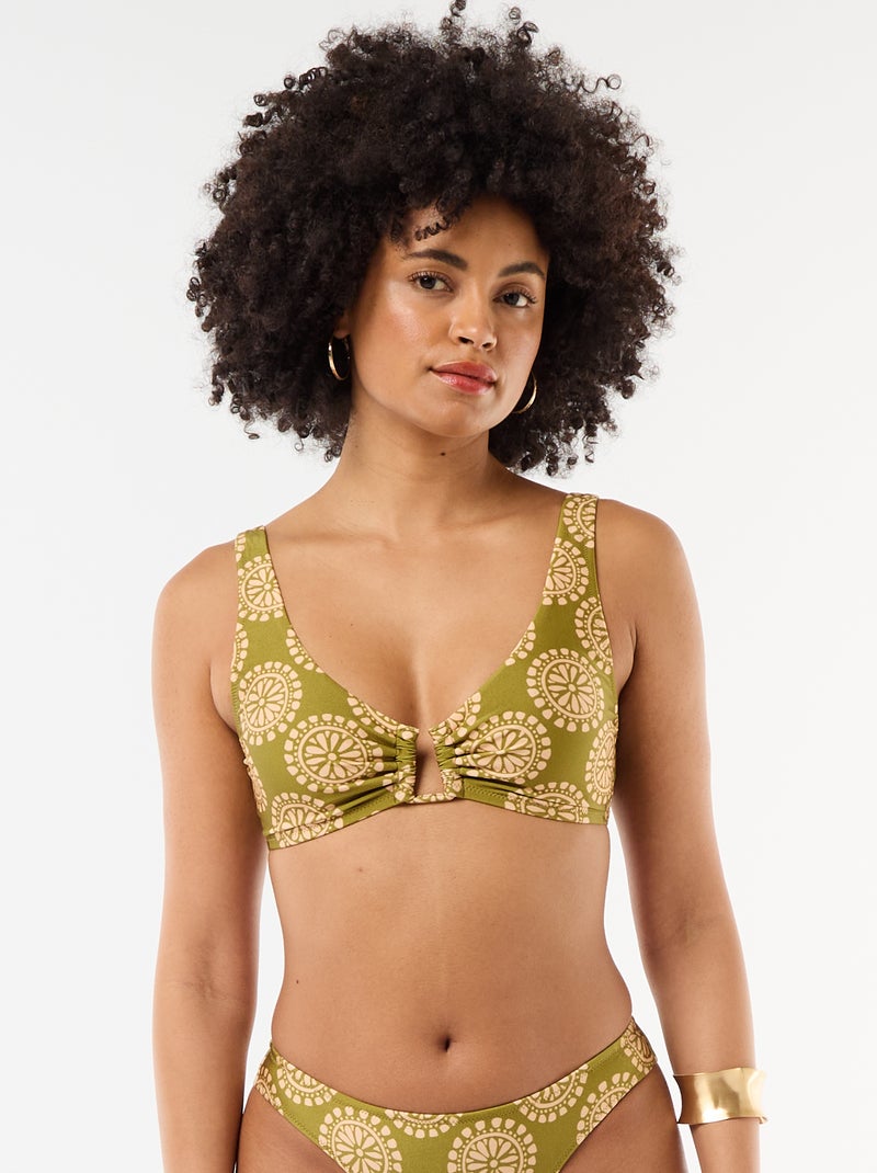 Reggiseno triangolo in microfibra stampato Verde - Kiabi