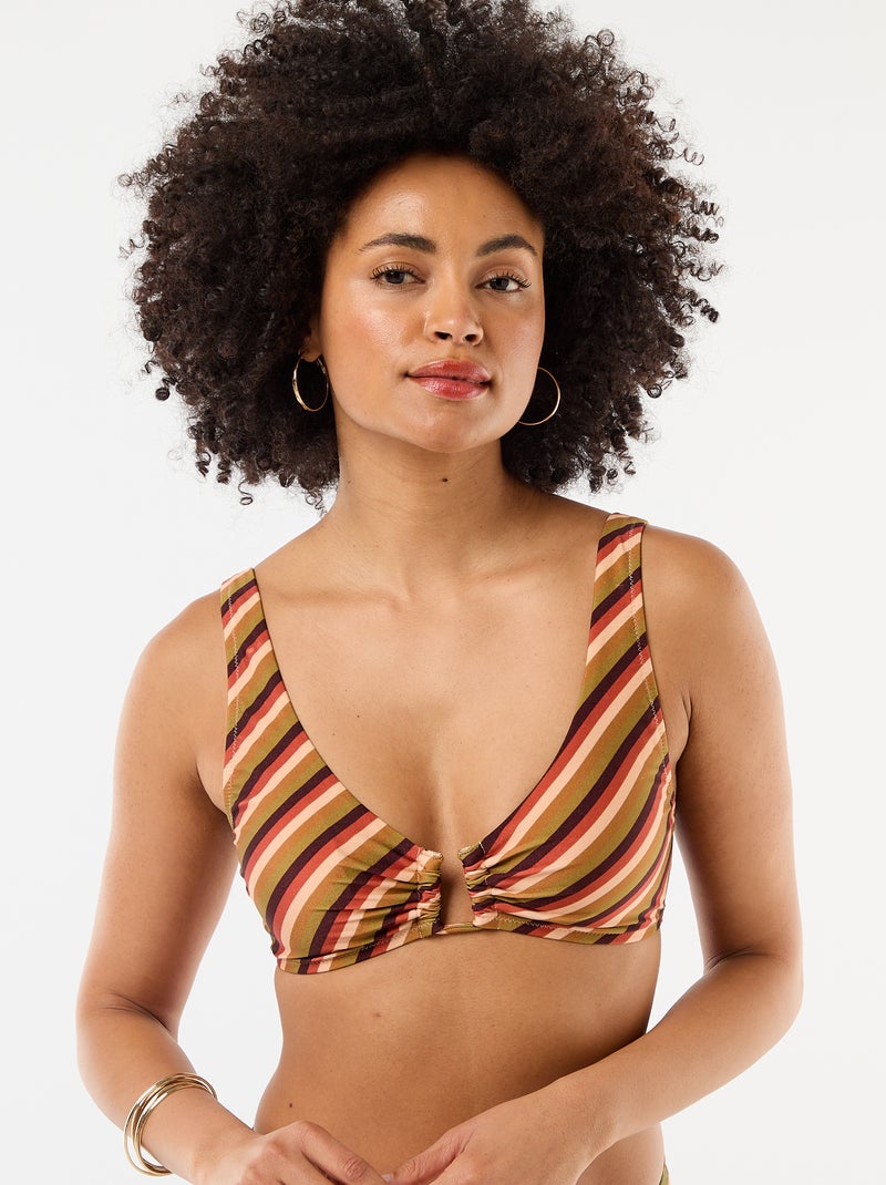 Reggiseno triangolo in microfibra stampato Verde - Kiabi