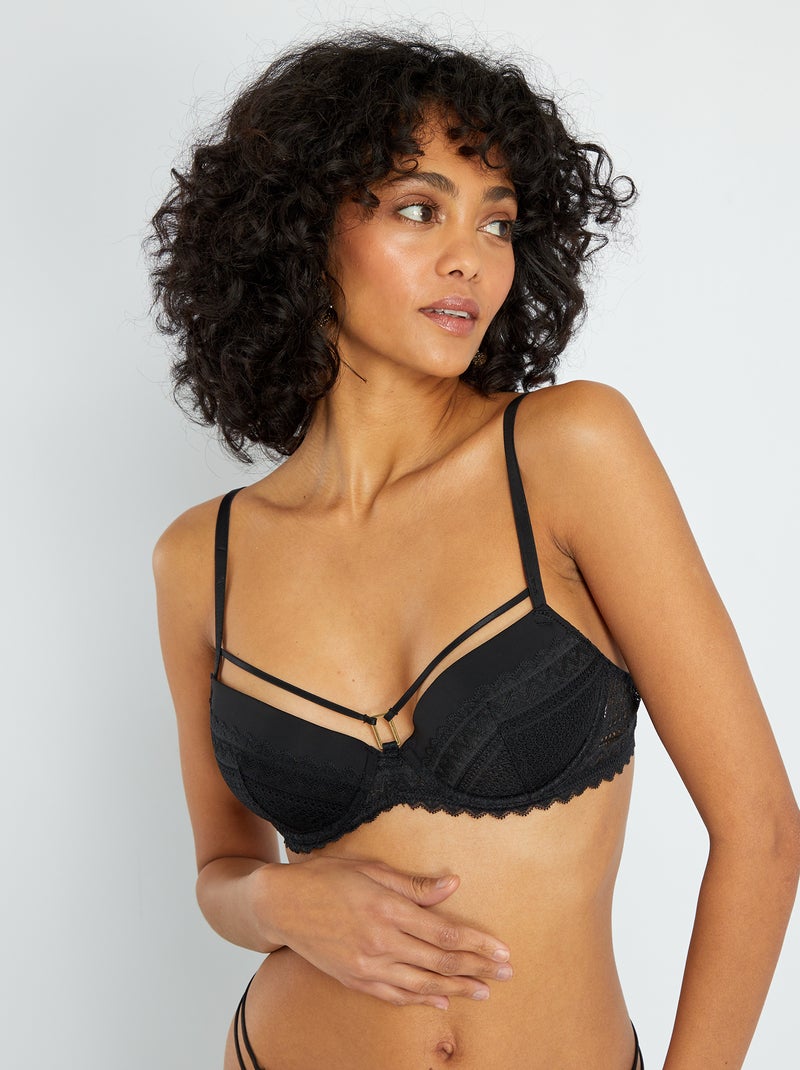 Reggiseno volumizzante in pizzo Nero - Kiabi