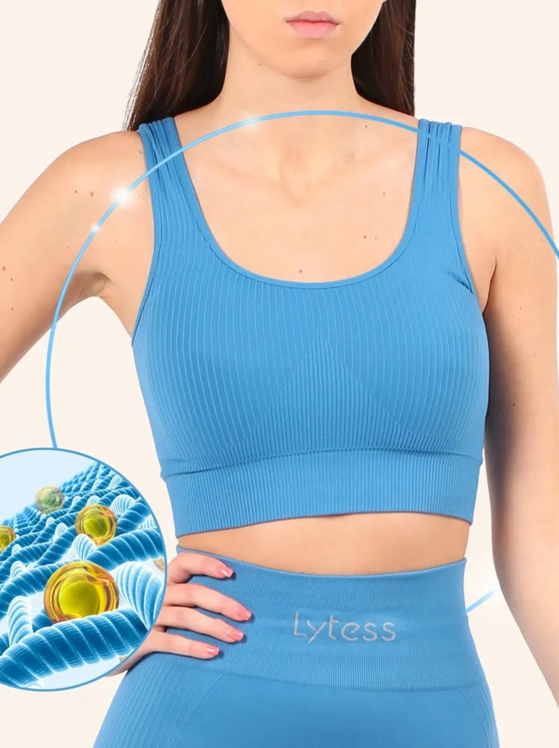 Reggiseno Yogafit Rassodante Blu pavone - Kiabi