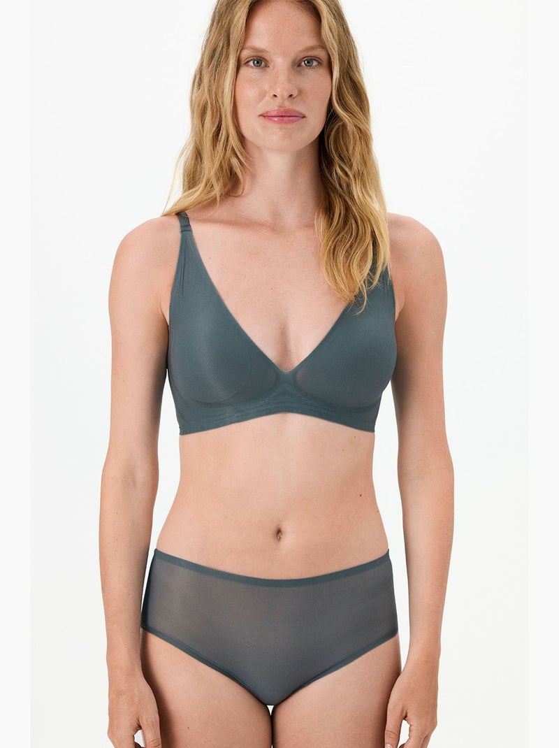 Reggiseno zerogram decolette imbottito invisibile penti Grigio nero - Kiabi
