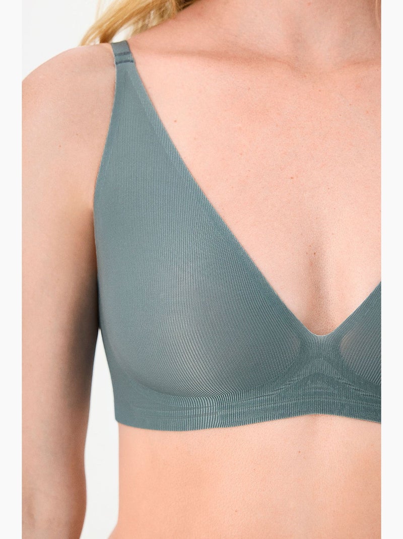 Reggiseno zerogram decolette imbottito invisibile penti Grigio nero - Kiabi