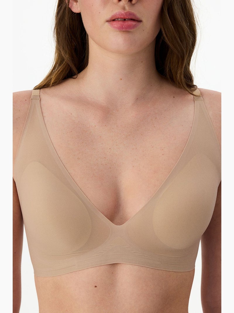 Reggiseno zerogram decolette imbottito senza segni penti Beige argilla - Kiabi