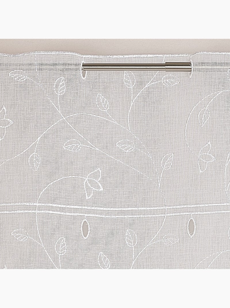 Ricamo modulabile con foglie e fiori Bianco - Kiabi