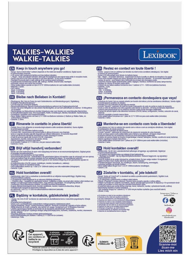 Ricaricabile walkie-talkies con 5km portata, auricolari e torcia N/D - Kiabi
