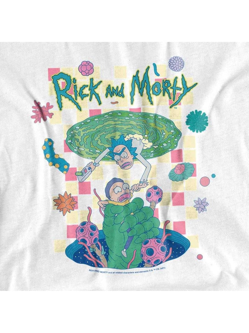 Rick And Morty Falling Portals Maglietta Adulto Unisex Bianco - Kiabi