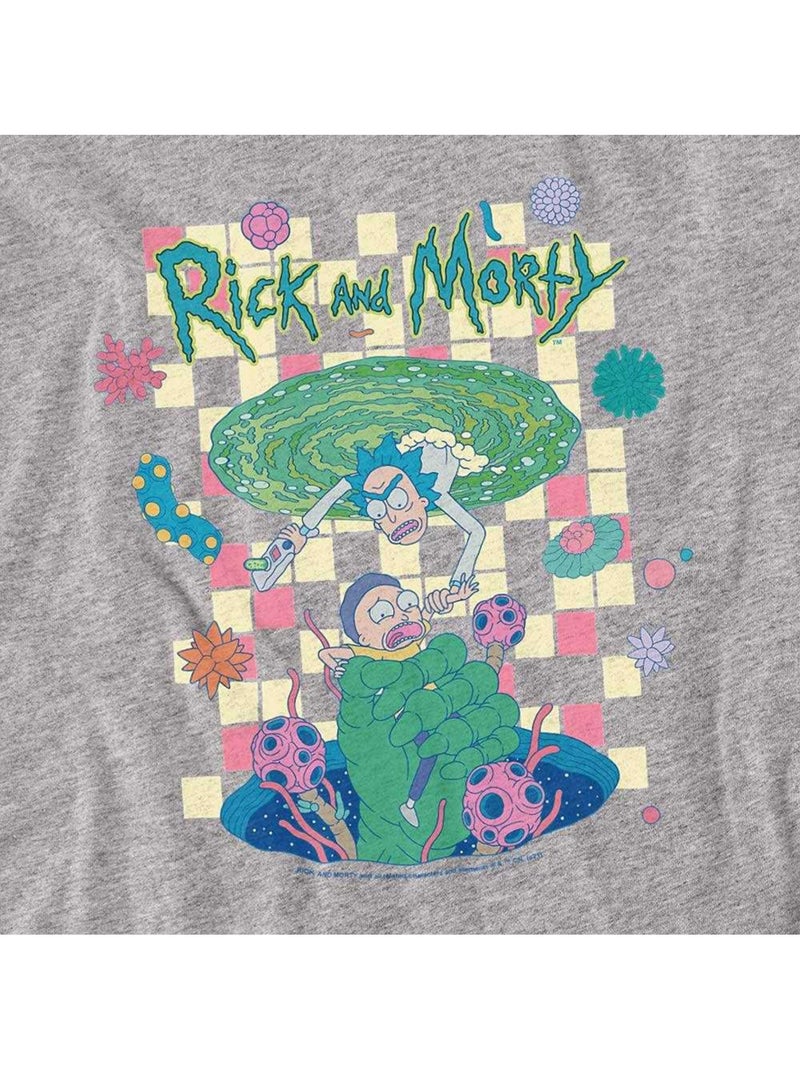 Rick And Morty Falling Portals Maglietta Adulto Unisex Grigio grigio chiaro - Kiabi