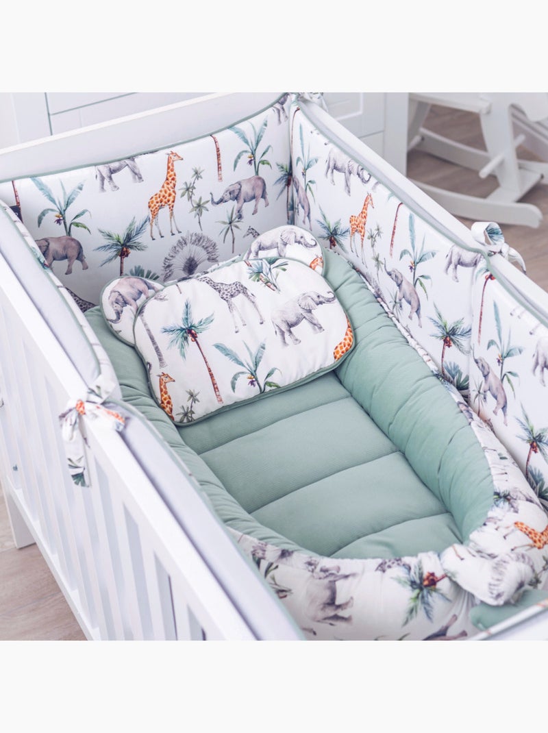 Riduttore per lettino a nido per bebè trapuntato, safari | sevira kids | sevira kids Verde acqua - Kiabi
