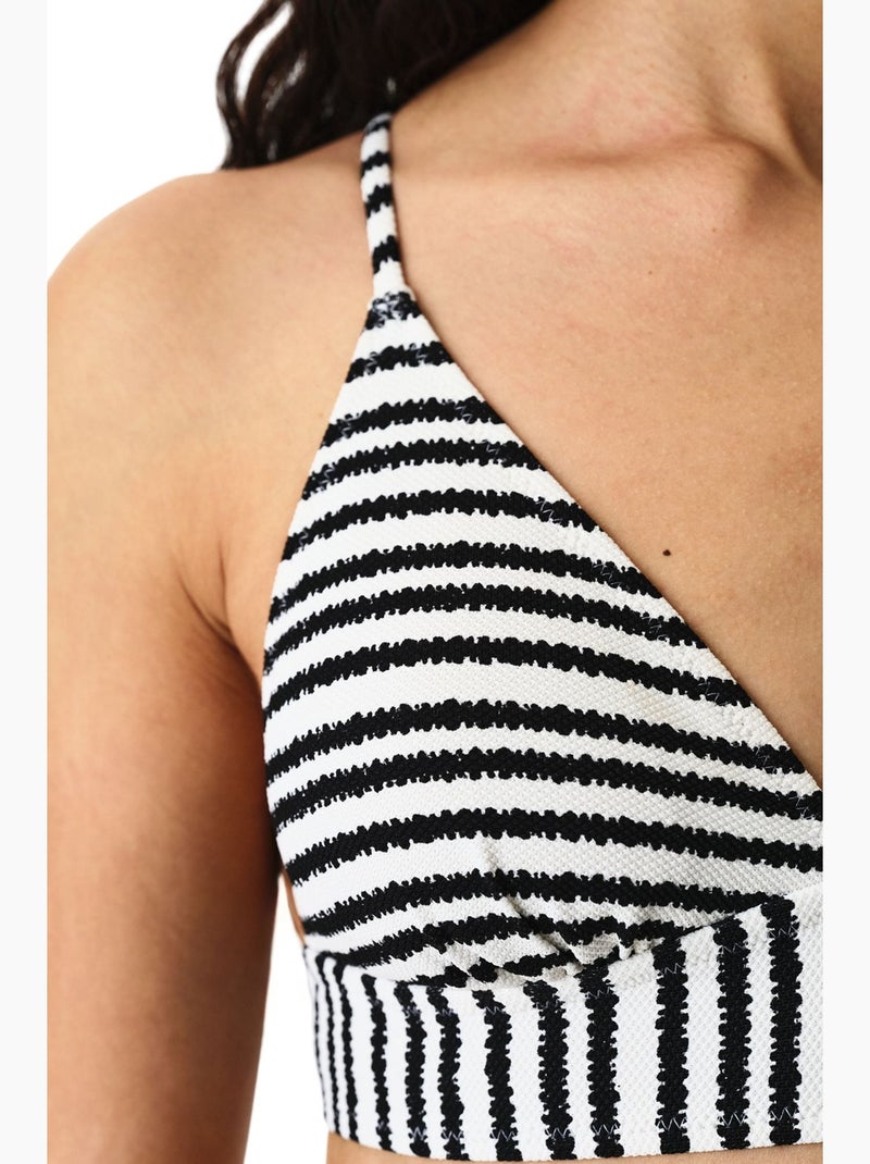 Ringel top bikini bralette a righe testurizzato penti Nero Bianco - Kiabi