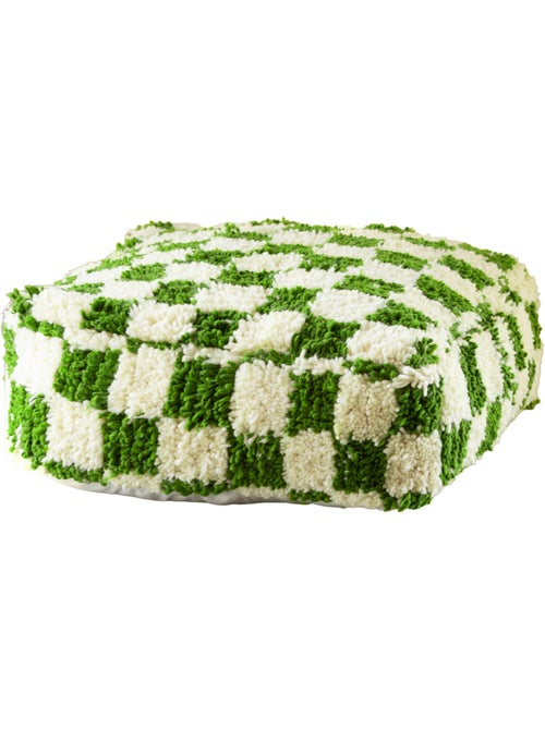 Rivestimento del pouf a scacchiera in lana - Kiabi