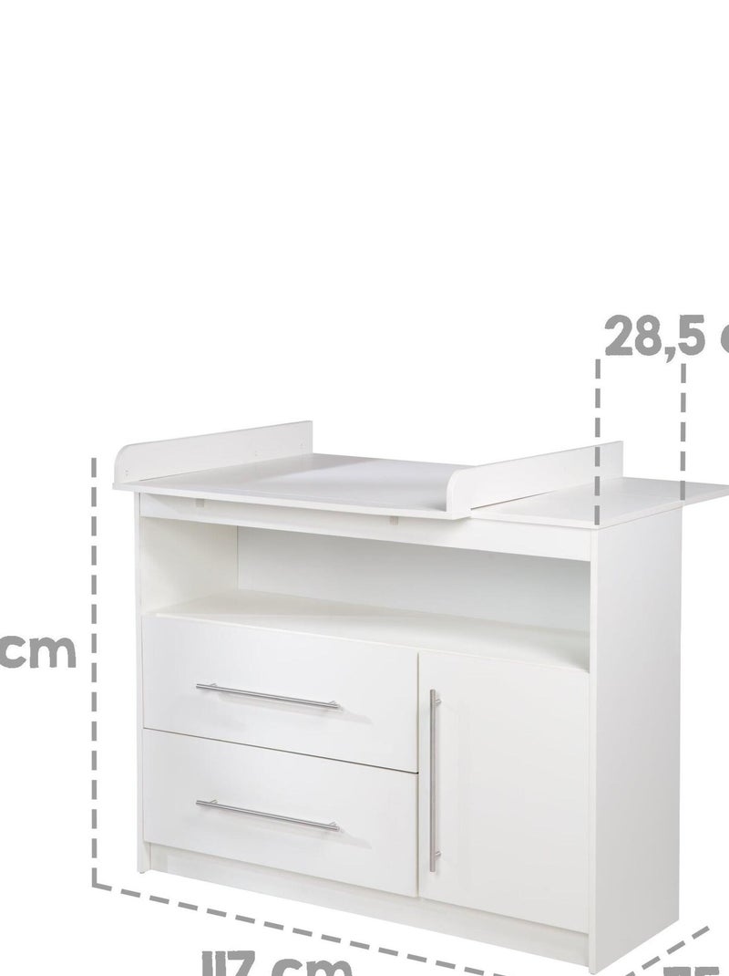 ROBA Ampio comò fasciatoio "Maren" con piano amovibile – altezza 90,5 cm Bianco - Kiabi