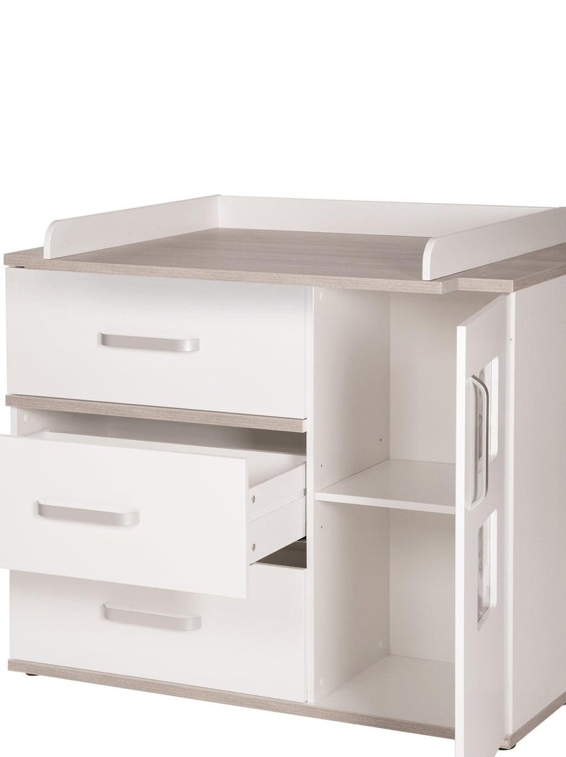 ROBA Ampio comò fasciatoio "Moritz" con 2 cornici foto – altezza fasciatoio 94 cm Bianco Grigio - Kiabi