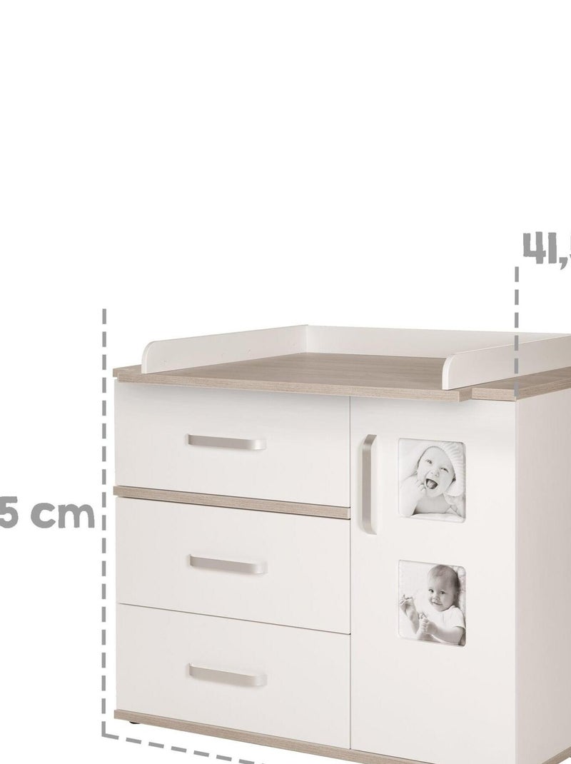 ROBA Ampio comò fasciatoio "Moritz" con 2 cornici foto – altezza fasciatoio 94 cm Bianco Grigio - Kiabi