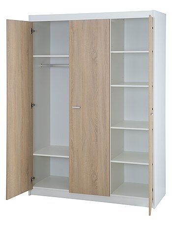 ROBA Armadio "Gabriella" a 3 ante – chiusura soft‑close – bianco fresato