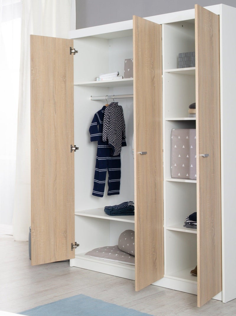 ROBA Armadio "Gabriella" a 3 ante – chiusura soft‑close – bianco fresato Bianco Marrone - Kiabi