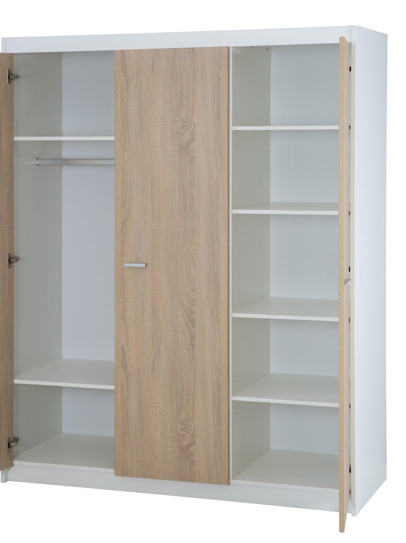 ROBA Armadio "Gabriella" a 3 ante – chiusura soft‑close – bianco fresato Bianco Marrone - Kiabi